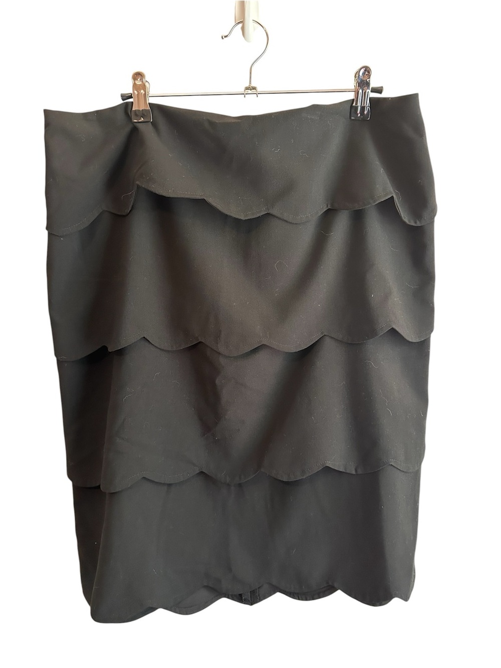 Alfani Black Scalloped Tier Pencil Skirt